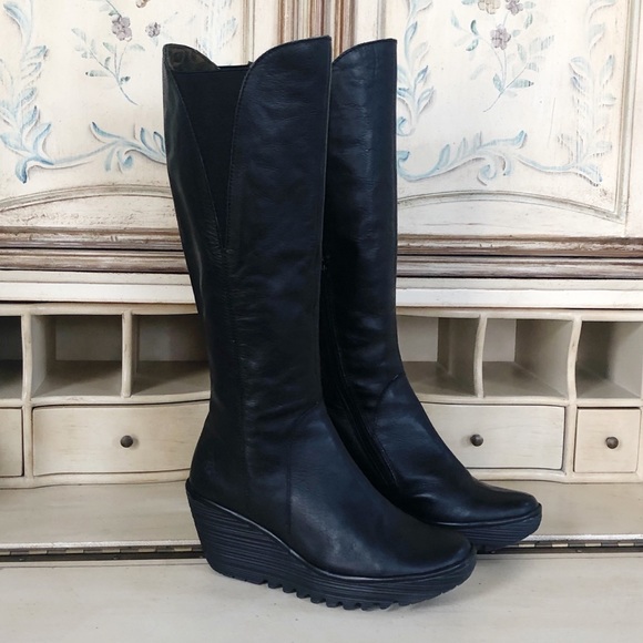 Fly London Yind Wedge Calf Boots 